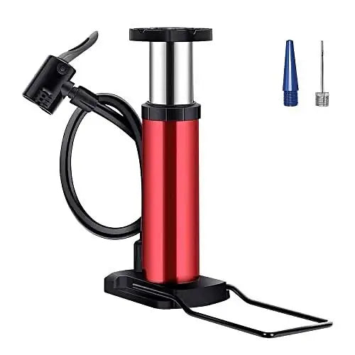 MFP-100 PRO Foot Air Pump with Pressure Gauge – Portable Manual Tire Inflator with Multi-Valve Adapters for Car, Bike, Motorcycle, Balls & Inflatables