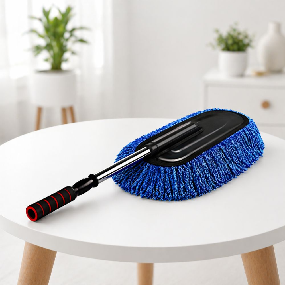 Microfiber Car Cleaning Duster with Telescopic Handle – Extendable Car Dusting Brush for Interior & Exterior Cleaning