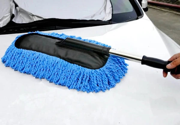 Microfiber Car Cleaning Duster with Telescopic Handle – Extendable Car Dusting Brush for Interior & Exterior Cleaning